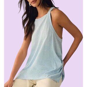 Pilcro Blue & White Striped Racerback Tank Top XXS 100% Cotton